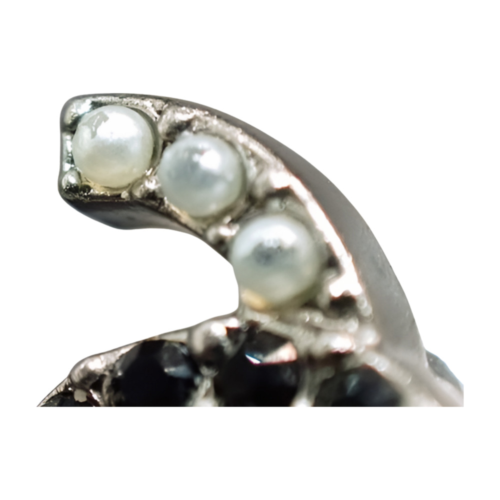 Chanel CoCO Mark Rhinestone Pearl Earrings -  Silver - Picture 4 of 4